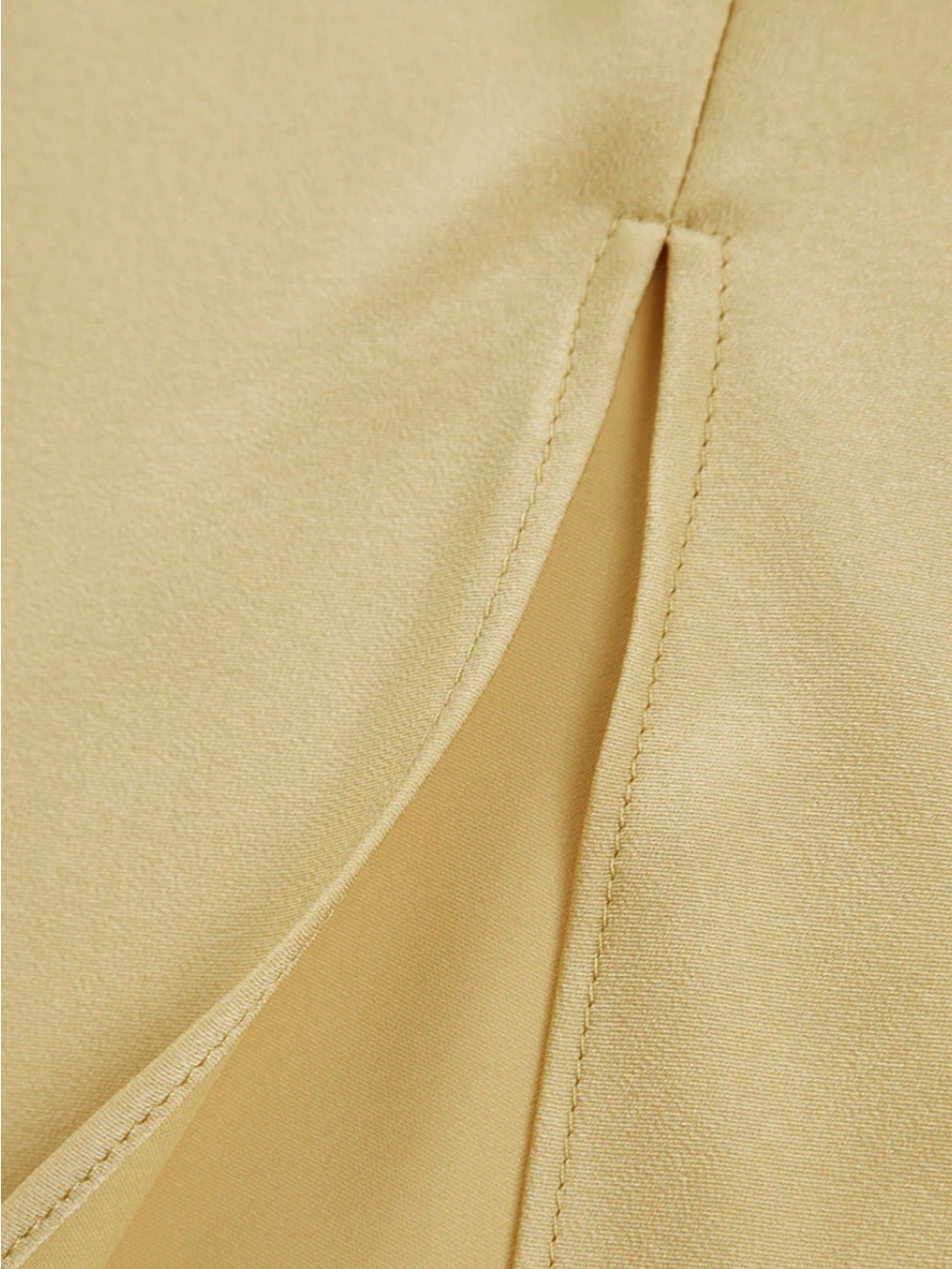 Commense One-Shoulder Satin Slip Dress in Yellow Gold - Picture 5 of 13